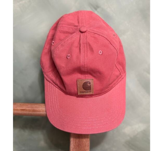 Carhartt Canvas Cap Work Wear Outdoors Patch Baseball Cap In Salmon Pink OS - Picture 1 of 7